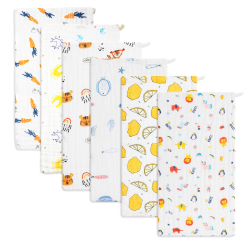 6 Pack Muslin Burp Cloths Baby Burp Clothes for Boy Girls 100% Cotton Large 20''X10'' 6 Layers Thicken Super Soft Absorbent