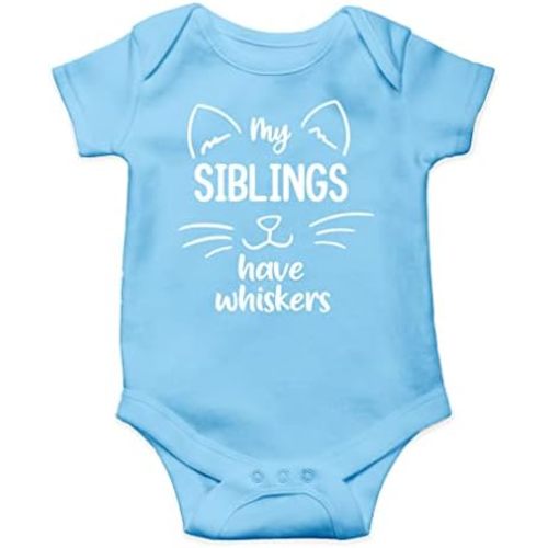 AW Fashions My Siblings Have Whiskers Baby Bodysuit Funny Cute Infant Outfit Romper Clothing Boys Girls