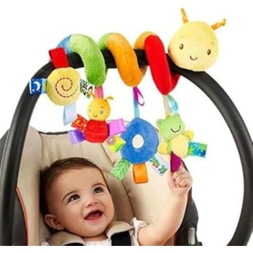 Car Seat & Stroller Toy_Infant Toys Baby Sensory Interaction Cartoon Toys with Ringing Bells_Hanging or Wrapping Around The Infant Bed or Strollea