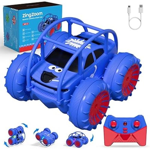 Remote Control Car, Fast Direct Charging RC Cars Amphibious 360° Rotating LED Rechargeable Stunt Car 2.4Ghz 4WD All Terrain RC Race Cars Toy Christmas Birthday Gift for Kids Boys Girls Aged 3-12 years