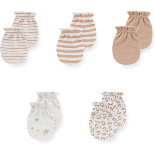 5 Pack Unisex New Born Boy Girls No Scratch Mittens Cotton Soft Baby Gloves Accessory 0-3 Months Baby Essentials