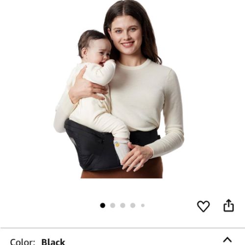 Momcozy Hip Seat Baby Carrier - Adjustable Waistband with Original 3D Belly Protector, Ergonomic Carrier with Various Pockets for Newborns & Toddlers up to 45lbs (Black, Medium)