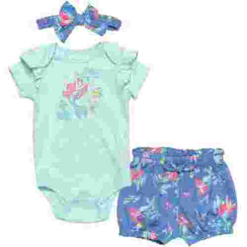 Disney The Little Mermaid Ariel Infant Baby Girls Bodysuit Shorts and Headband 3 Piece Outfit Set Newborn to Infant