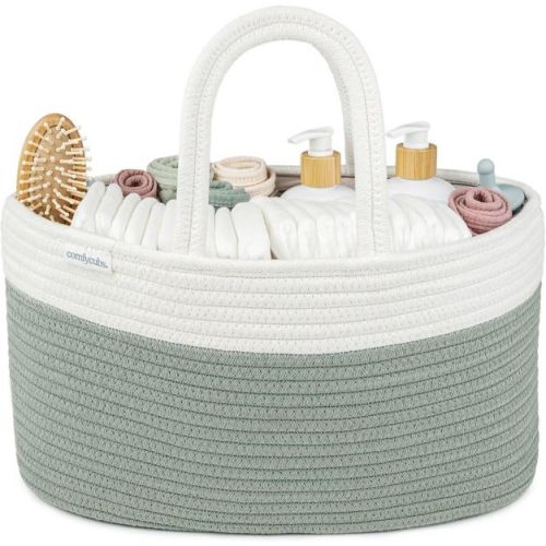 Large Portable Baby Diaper Caddy Organizer Nursery Storage Bin and Car Travel Basket by Comfy Cubs