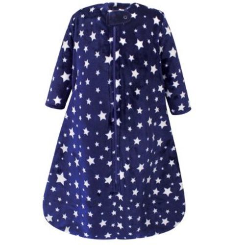 Hudson Baby Infant Plush Sleeping Bag, Sack, Blanket, Navy Stars, 0-6M