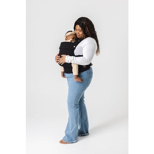 Mabē Monarch Ergonomic Baby Carrier - Premium Cotton Soft Structured Infant Carrier with Hip Healthy Design, 3 Carry Positions for Newborn to Toddler (7-35lbs), Breathable (Ebony)