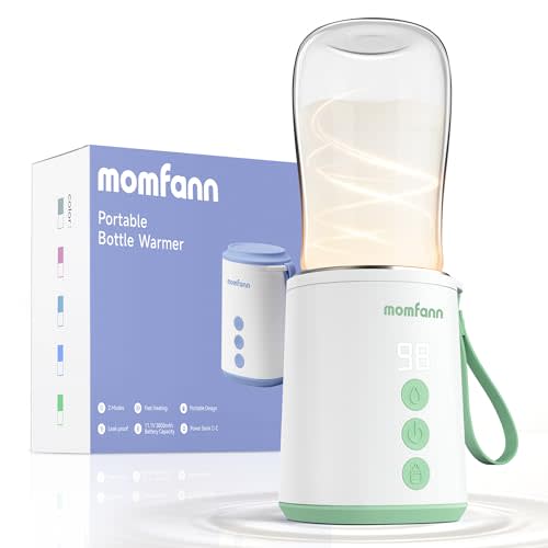 MOMFANN Portable Bottle Warmer, Travel Baby Bottle Warmer for Breastmilk On The Go, Leak-Proof, 2 Modes Fast Heating