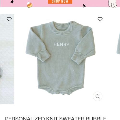 Personalized Knit Sweater Bubble Romper | Solid