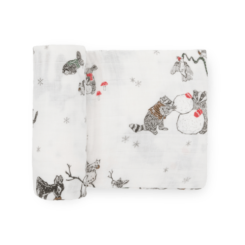 Cotton Muslin Swaddle Blanket - Snow Day