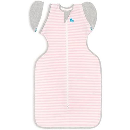 Love to Dream Swaddle Up Transition Bag, Medium (6-8.5kg), Ideal for 20-24°C, Patented Zip-Off Wings, Help Baby Transition from Being Swaddled to Arms-Free When Showing Signs of Rolling, Pink