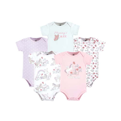 Hudson Baby Bodysuits, 5-Pack, Newborn-18 Months