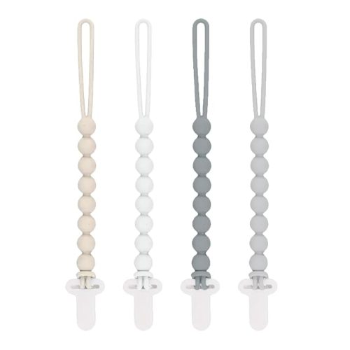 Pacifier Clip for Boys - MORIBOX 4 Pack Paci Clip Soothie Baby Binky Holder for Shower Birthday Gift