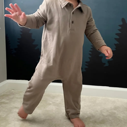 Fleece Collared Jumpsuit - Maple