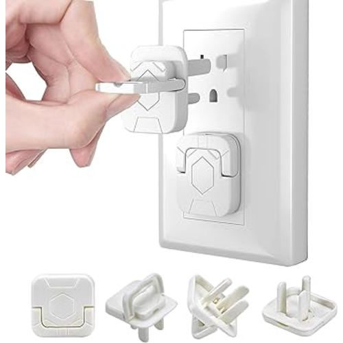 Outlet Covers Baby Proofing Plug - 60 Pack Socket Safety Plug Covers Electrical Outlets Cover Child Proof Protectors for Kids Home Safety 3-Prong Square with Handle Pull White Baby Essentials Items