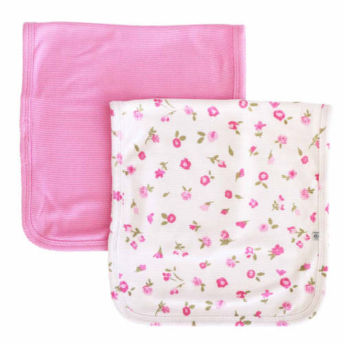 Penny's Posies Waffle Bamboo 2pc Burp Cloth Set