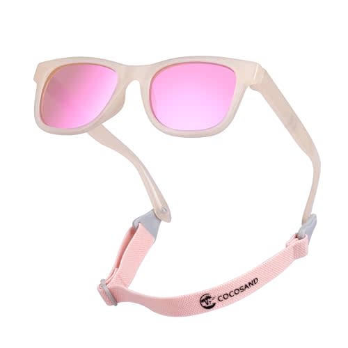 COCOSAND Flexible Baby Sunglasses with Strap Polarized UV Protection for Toddler Infant Newborn Boy Girl Age 0-24 Months