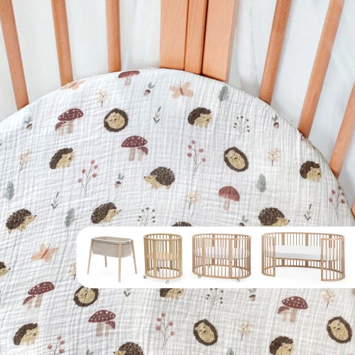 Muslin Sheets for Stokke Sleepi Cribs - Organic Muslin Cotton Fitted Sheets - Custom Size Sheets - Mini Crib Sheets - Full Crib Sheets