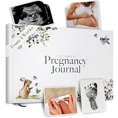 Pregnancy Journal and Memory Book - 40 Weekly Calendars Milestone Journey - 196 Page Baby Book - Space For Ultrasound Photos & Tracking (Forest)