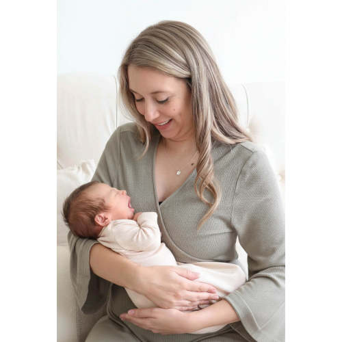 Eucalyptus Bamboo Waffle Knit Maternity Robe