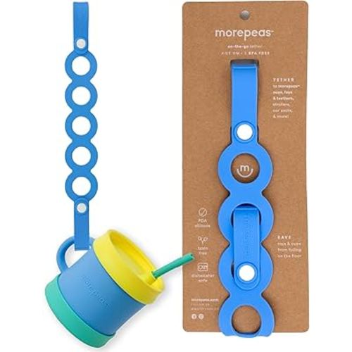 On-The-Go Tether - Stretchable Silicone Teether & Pacifier Clip - Baby Travel Essential - Stroller, Car Seat & Highchair Accessory