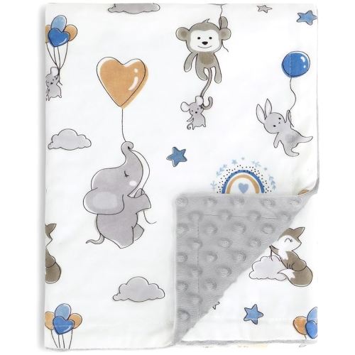 HOMRITAR Elephant Baby Blanket for Unisex, Super Soft Minky Double Layer Blankets with Soothing Raised Dots for Toddler Nursery Crib Stroller 30 x 40 Inch