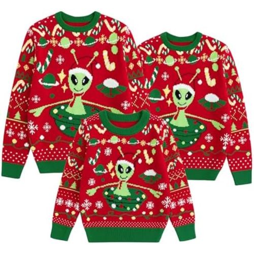 Simplee kids Family Matching Christmas Sweaters Xmas Print Ugly Funny Jumper Holiday Pullover Tops