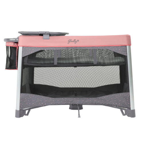 Gladly Family Merritt Travel Crib and Playard, Crystal Pink