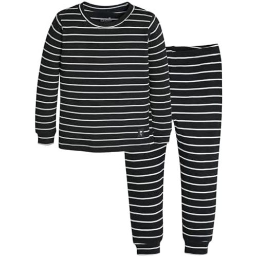 moimoln Stripe Pajamas Set 12M-8Y Ribbed Unisex Baby & Toddler, Soft Viscose, Snug-Fit, Everyday Sleepwear