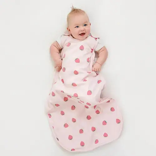 4 Season® Ultimate Baby Sleep Bag, Merino Wool & Organic Cotton, Strawberry