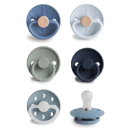 FRIGG SilkySoft Silicone Baby Pacifier 6-Pack Endless Sea | Made in Denmark | BPA-Free (0-6 Months)