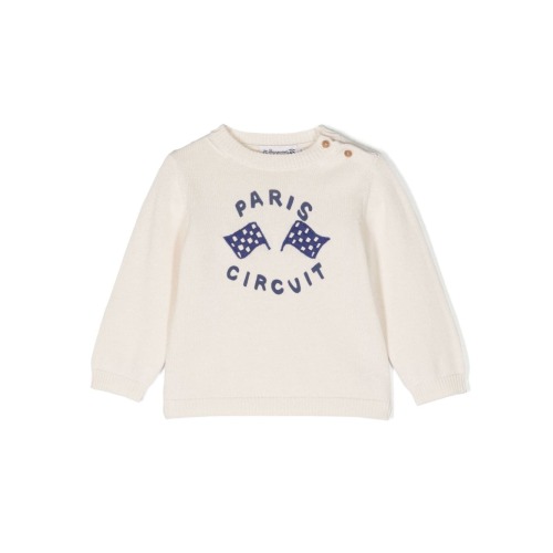 Paris Circuit-print cotton-blend jumper