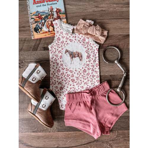 Painted Pally Floral Lace Tank (Baby & Toddler) - Berry