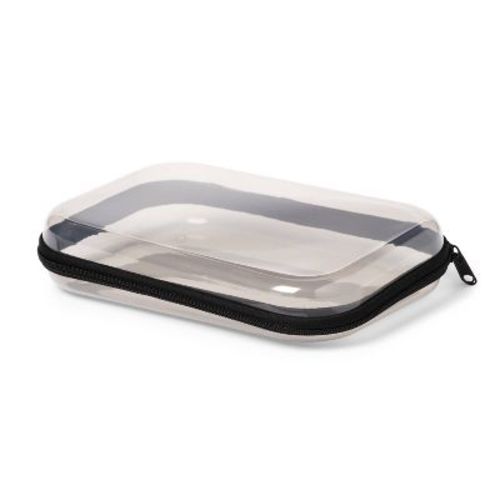 Hard Sided Zipper Pencil Case Gray - up&up™: PET Material, 6.25" Height, 8.75" Depth, 2" Width, 0.198 lbs