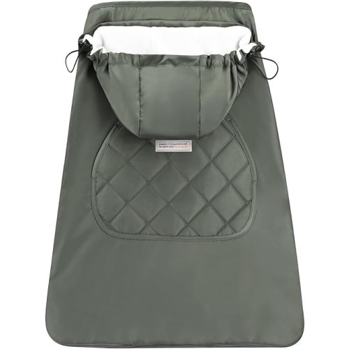 Bebamour Baby Carrier Winter Cover Universal Hoodie All Season Carrier Cover (Greyish-Green)