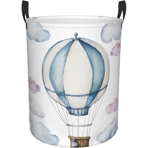 Hot Air Balloon Round Laundry Hamper Storage Basket Toys Clothes Organizer Bin For Home Bathroom Bedroom Dorm Nursery, 38l