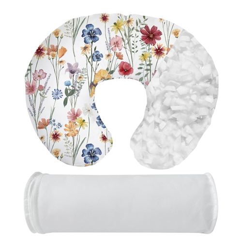 Little Grape Land Nursing Pillow, Breast Feeding Pillow for Mom, Shredded Memory Foam Pillow for Nursing, Better Elasticity, Support, and Soft, Adjustable Nursing Pillow for Waist (Spring Flower)
