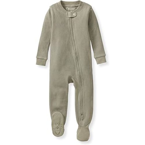 Burt's Bees Baby unisex-baby Honeysoft Sleeper Pajamas, Zip Front Non-slip Footed Footie Pjs, Organic Cotton & Lyocell