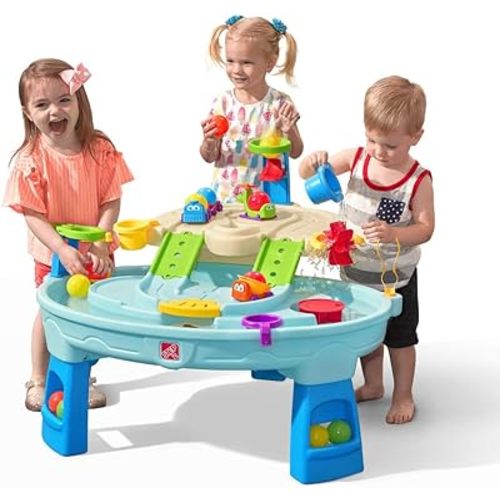 Step2 Ball Buddies Adventure Center Water Table for Kids, Indoor and Outdoor Kids Water Sensory Table Pool, Ages 1.5+ Years Old, 23 Piece Water Toy Accessories, Blue