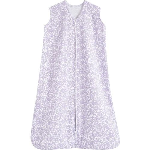 HALO SleepSack, 100% Cotton Wearable Blanket, Swaddle Transition Sleeping Bag, TOG 0.5, Aster Flowers-purple, Large, 12-18 Months