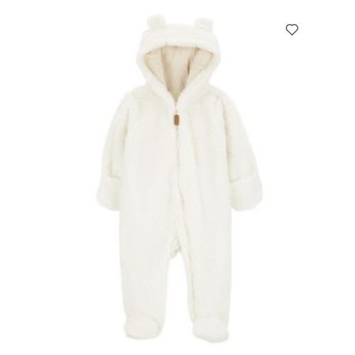 Carter’s Baby Sherpa Pram (Color: Ivory / Size: Newborn)