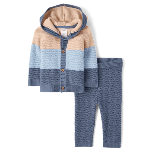 Baby Boys Colorblock Sweater 2-Piece Outfit Set - Multi