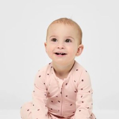Baby Organic Cotton Pointelle Zip Coverall - Bunny | Target Australia