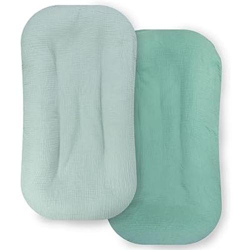Ultra Soft Organic Muslin Baby Lounger Cover, Removable Loungers Slipcover Fit Newborn Baby Boys and Girls (Vitality Style)