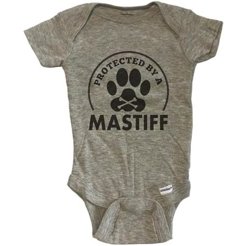Protected by A Mastiff Funny Baby Bodysuit (100% Cotton)