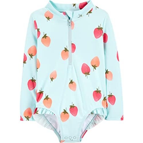 Simple Joys by Carter's Girls' Long Sleeve Zipper One Piece Swimsuit