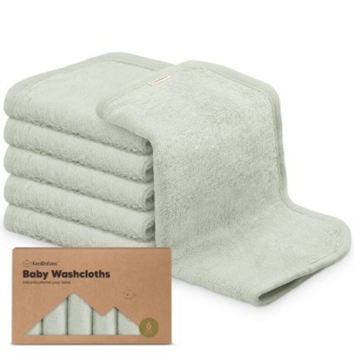 6pk Deluxe Baby Washcloths, Soft Baby Wash Cloth, Baby Bath Towel, Face Cloths, Color: Dove