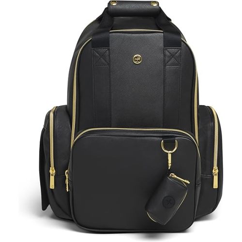 Huggies Sunshine Pack Diaper Backpack, Black Leather, One Size