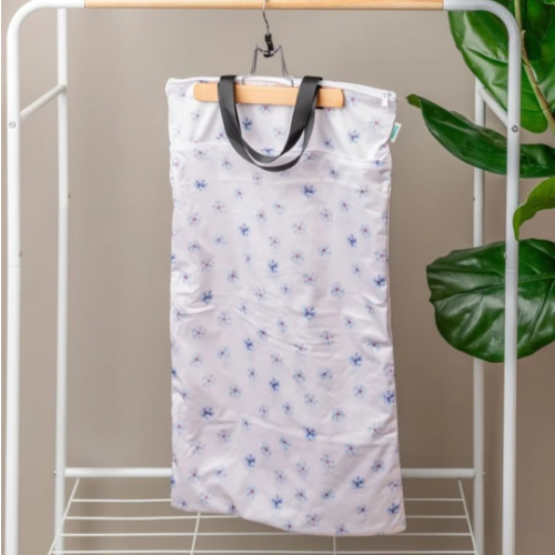 Patterned Large Zipper Hanging Wet Bag, Laundry Bag with Handles - Celia Floral