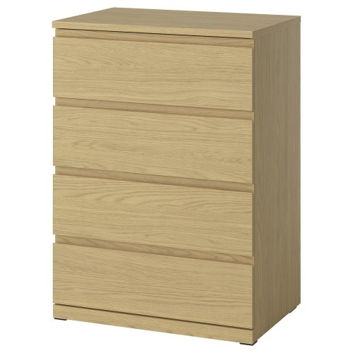 STORKLINTA 4-drawer chest - oak effect/anchor/unlock function 27 1/2x18 7/8x38 5/8 "