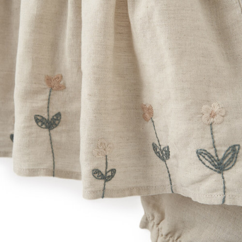 Tea Party Picnic Floral Embroidered Dress & Bloomer Set, Florals - Elegant Baby | Maisonette